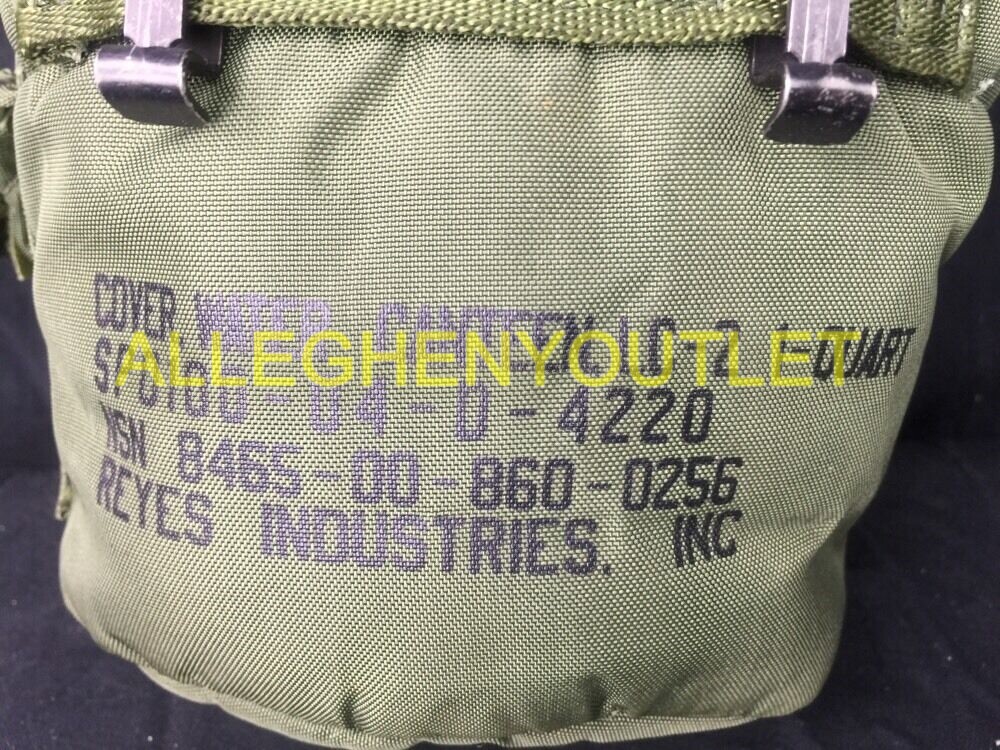 NEW 1QT Canteen & USED Cover Pouch LC2 1 Quart OD Green with 2-ALICE Clips SET