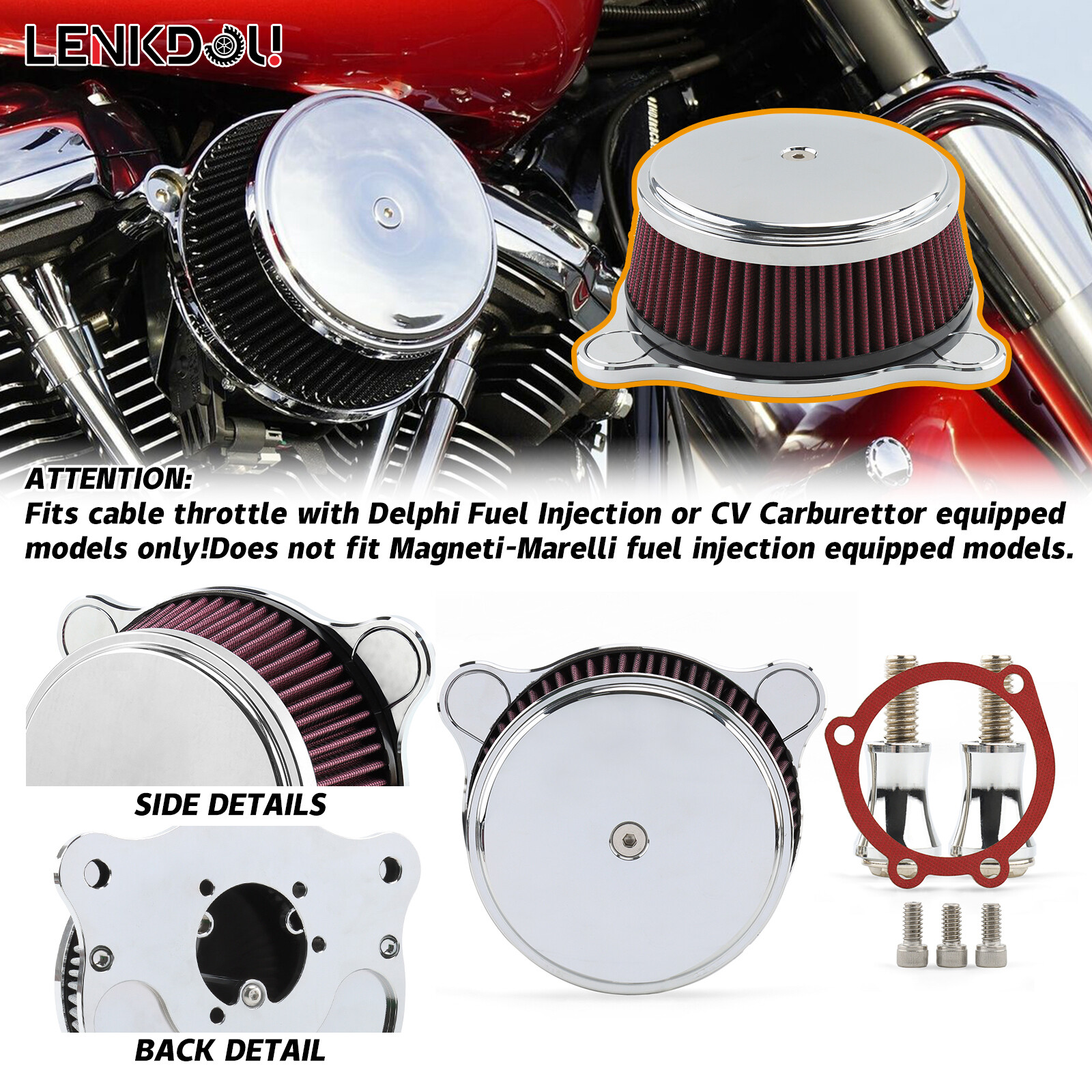 CNC Air Cleaner Intake Filter For Harley 93-07 EVO & Twin Cam Touring Dyna 93-17
