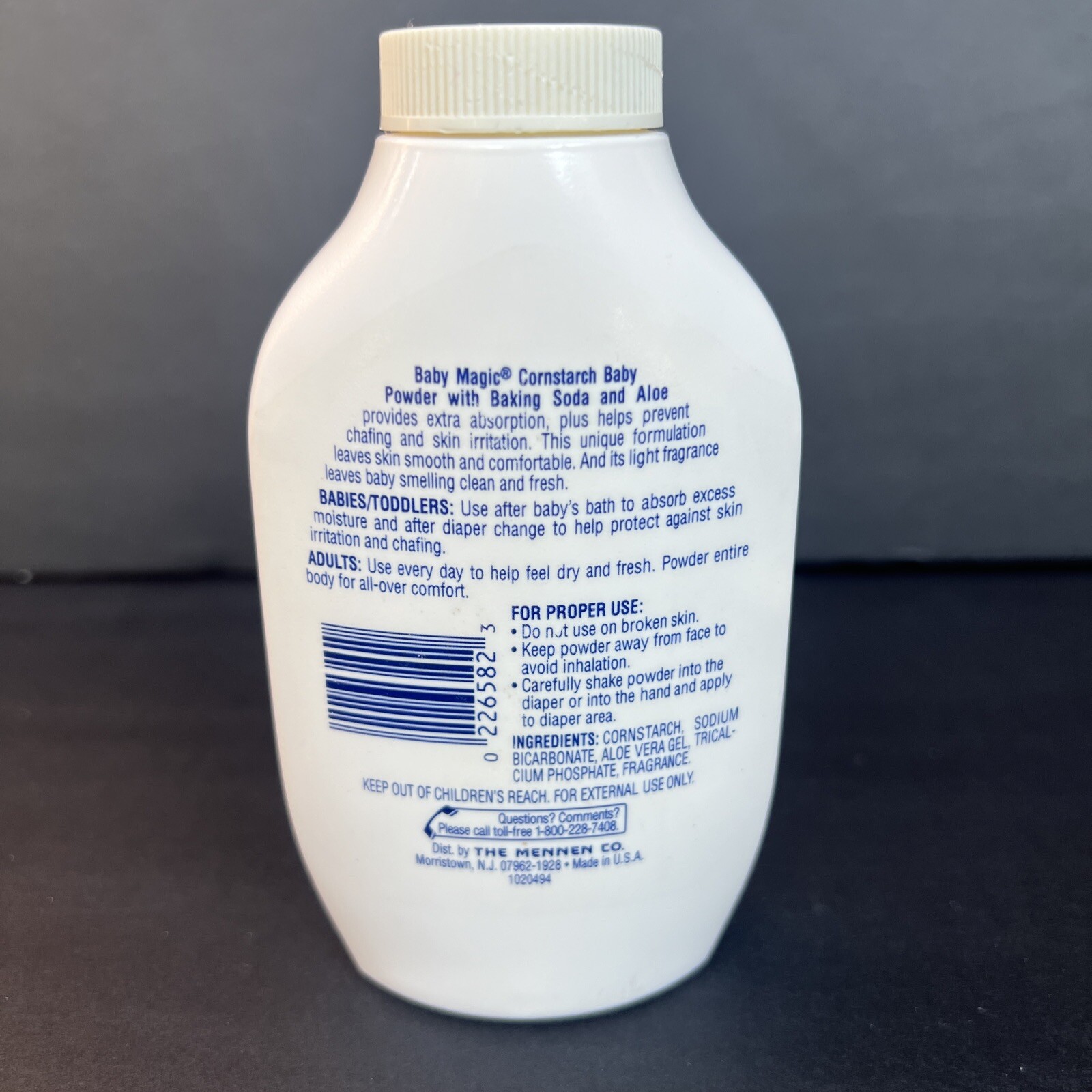 Vintage Baby Magic BABY POWDER by MENNEN 4oz 90% full Cornstarch Aloe