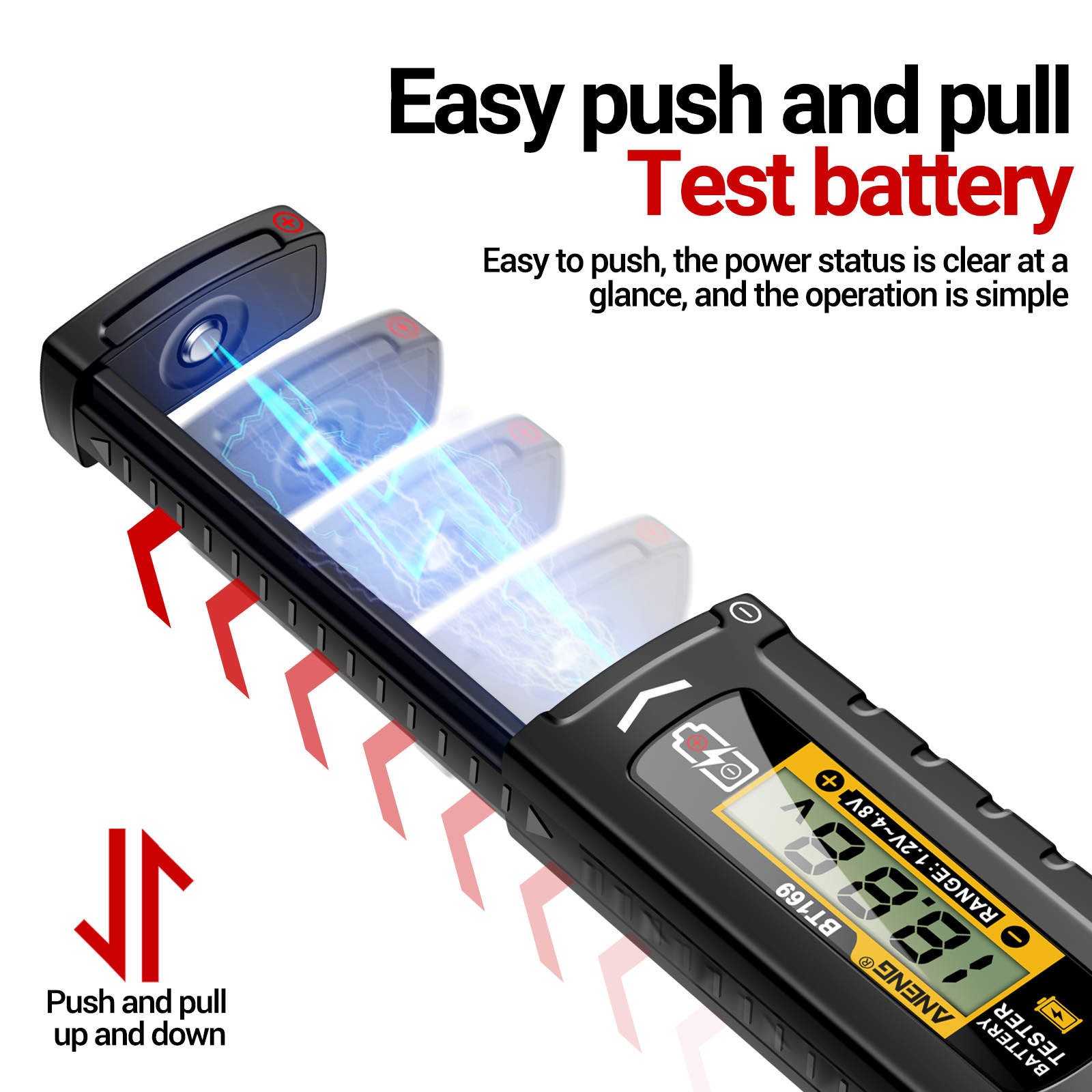 Durable Battery Tester Household Checker for AAA AA C D 6F22 1.5V 9V Batteries