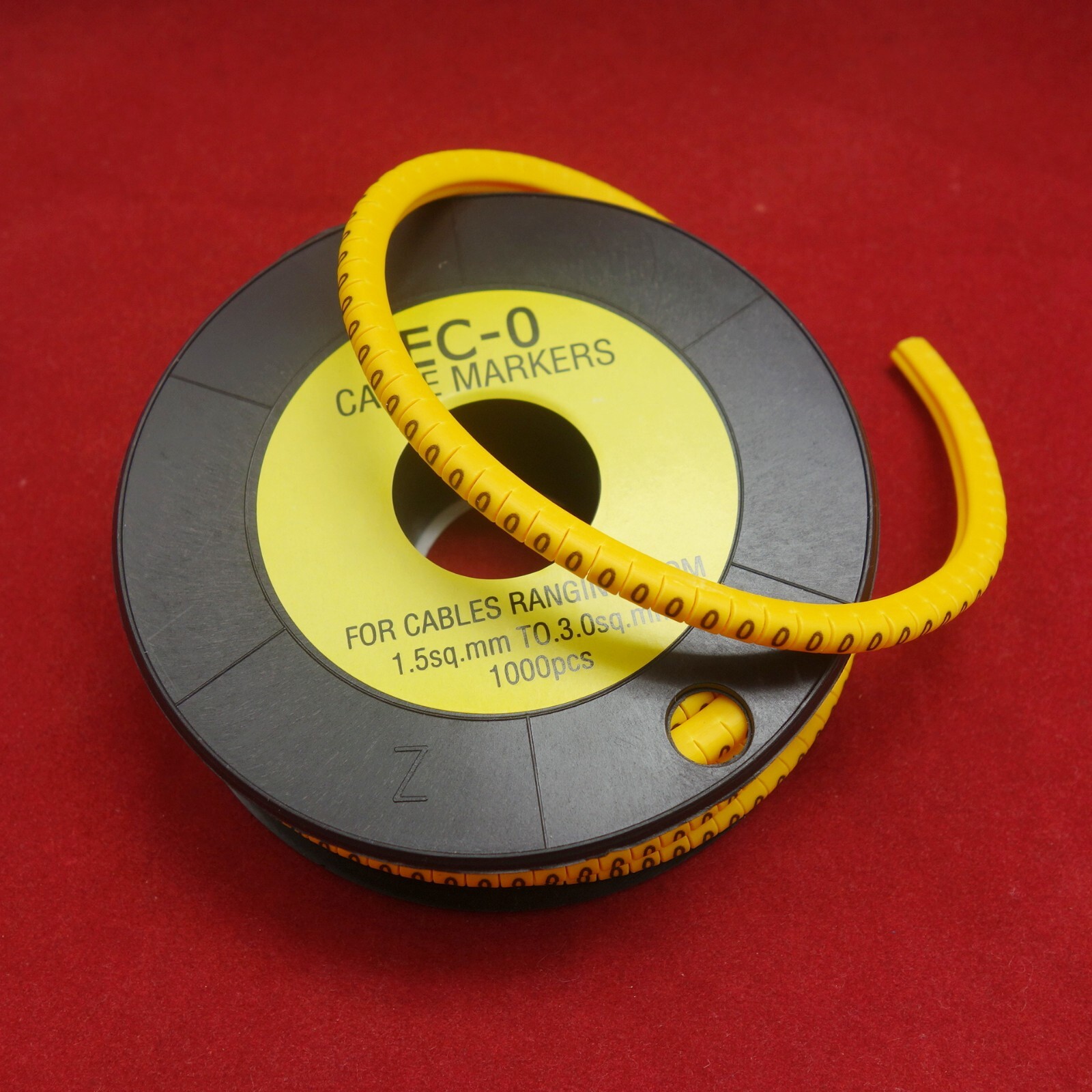 1Roll EC-0 Cable Markers 1000pcs For 0.75-3mm2 wire Number 0-9 soft PVC