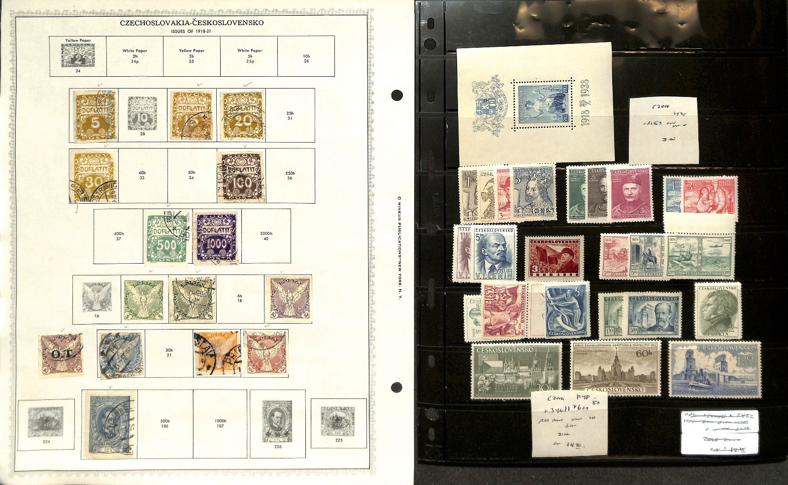Czechoslovakia Stamp Collection on 50 Minkus Pages, 1918-1969, 1976-1991 (BN)