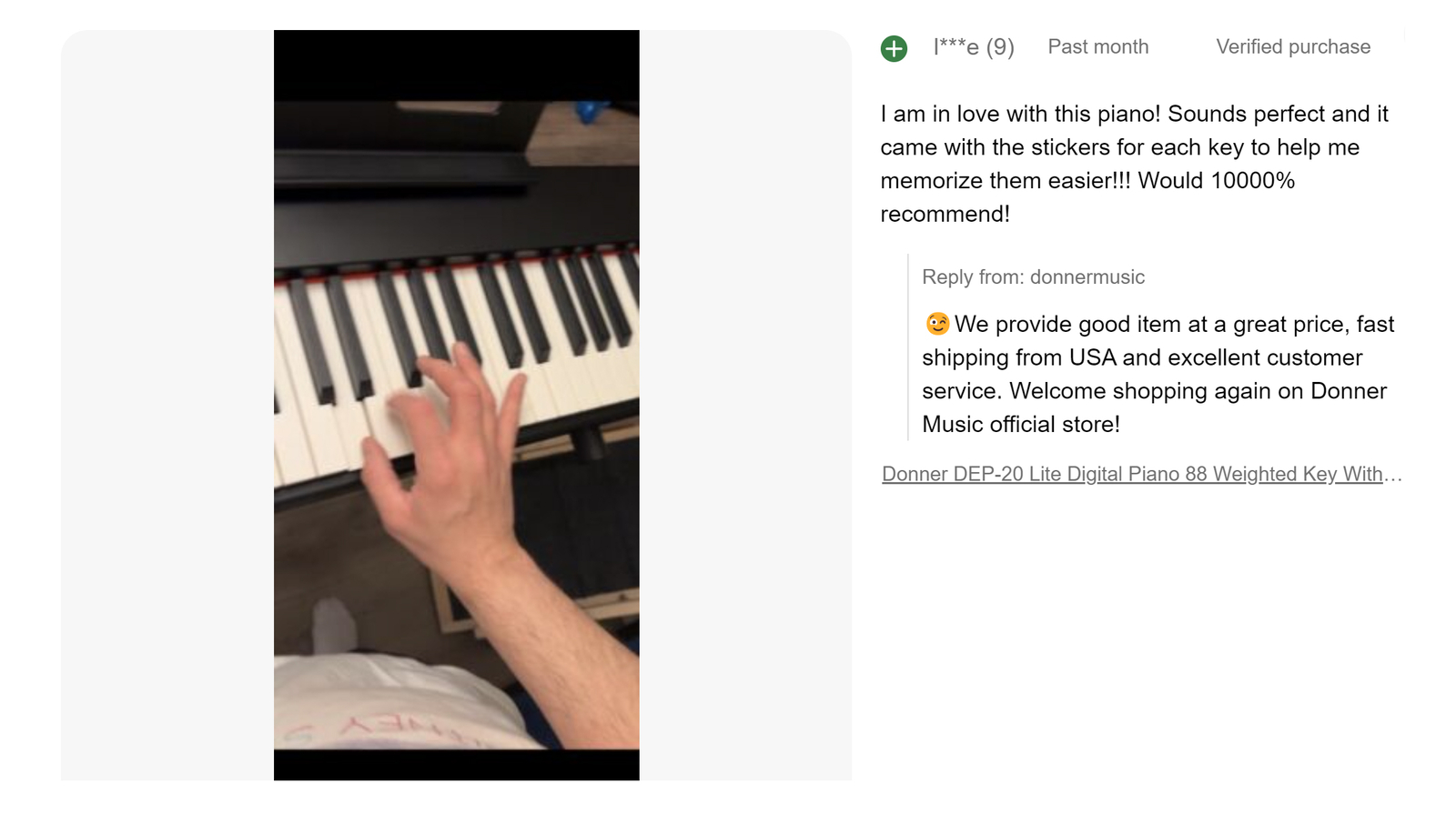 🎹 Donner DEP-20 Digital Piano With Pedal 88 Weighted Key 238 Tone 128 Polyphony