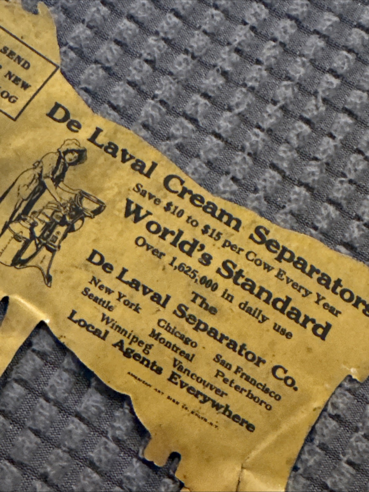 De Laval Cream Separator Advertising Tin Die Cut Cow