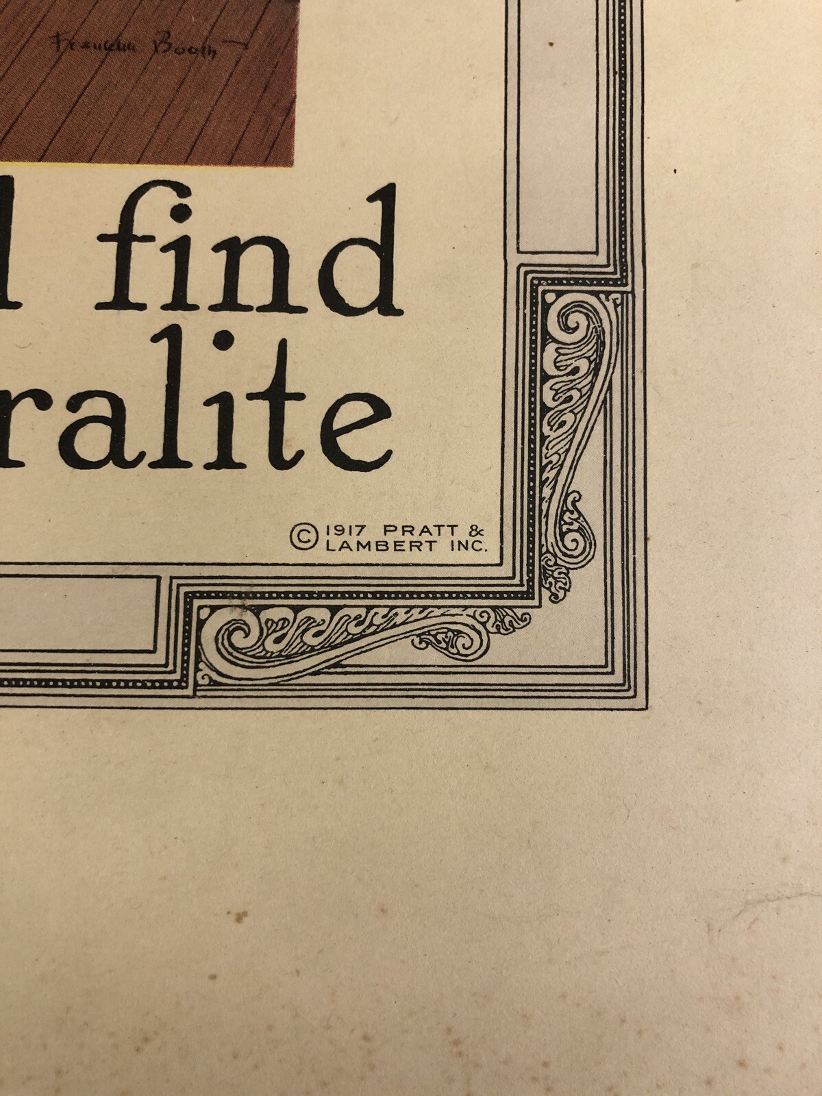 1917 Pratt & Lambert Vitralite “ The Long-Life White Enamel Advertising Poster