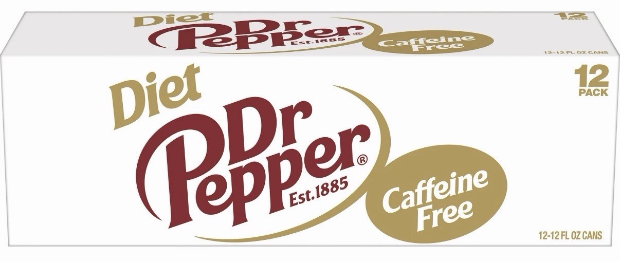 Dr Pepper Diet Caffeine Free Soda | 12 Oz | Pack of 12
