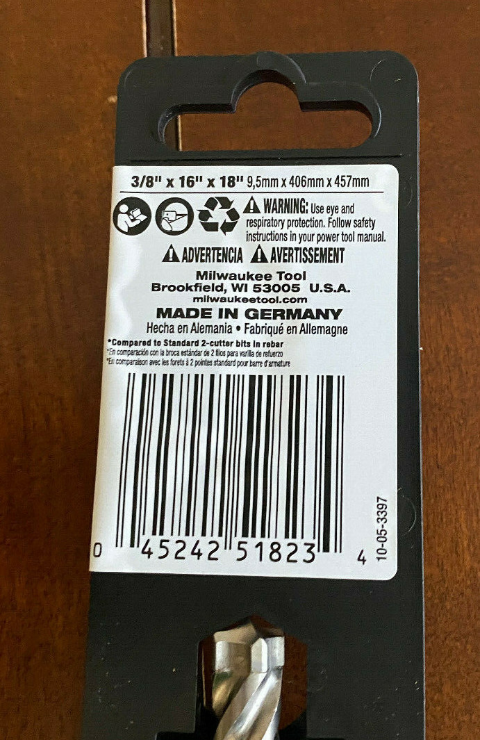 NEW MILWAUKEE SDS-PLUS CONCRETE DRILL BIT 3/8" x 18" MX4 Carbide 48-20-8357