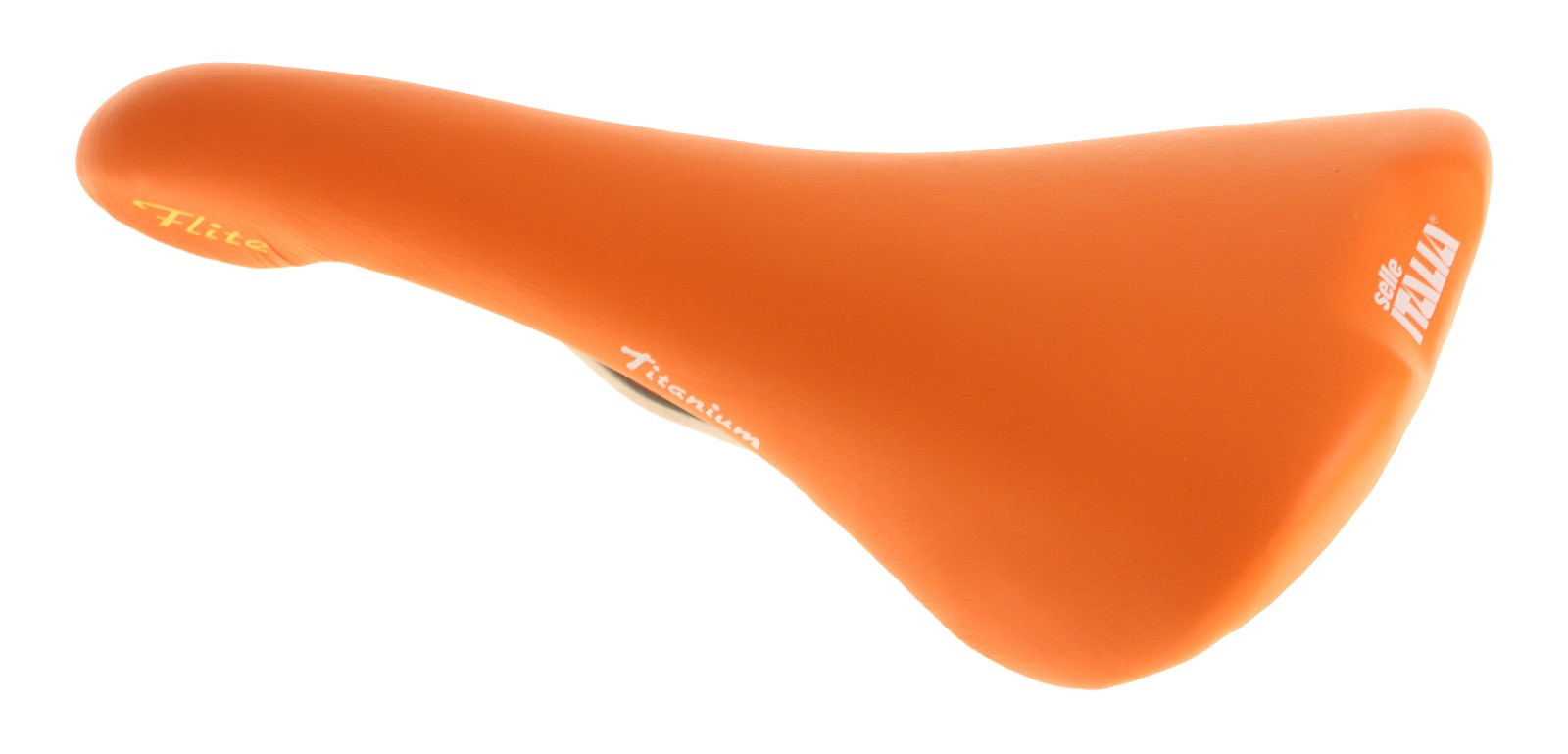 Selle Italia Flite Saddle Titanium Rails Orange Leather 1990 NIB NOS NEW