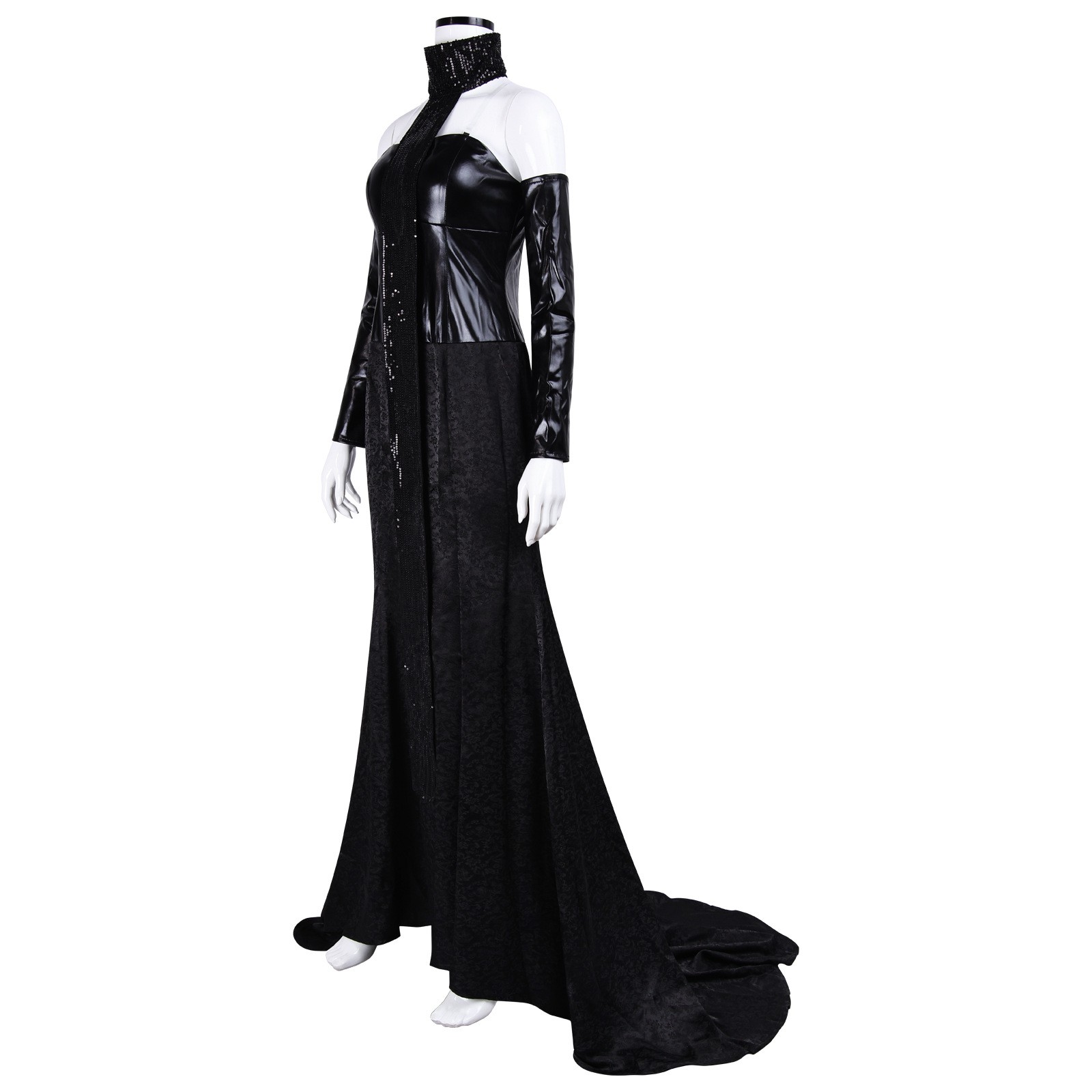 Cosplay Star Wars Queen Padmé Amidala Black Court Long Dress Halloween Costumes