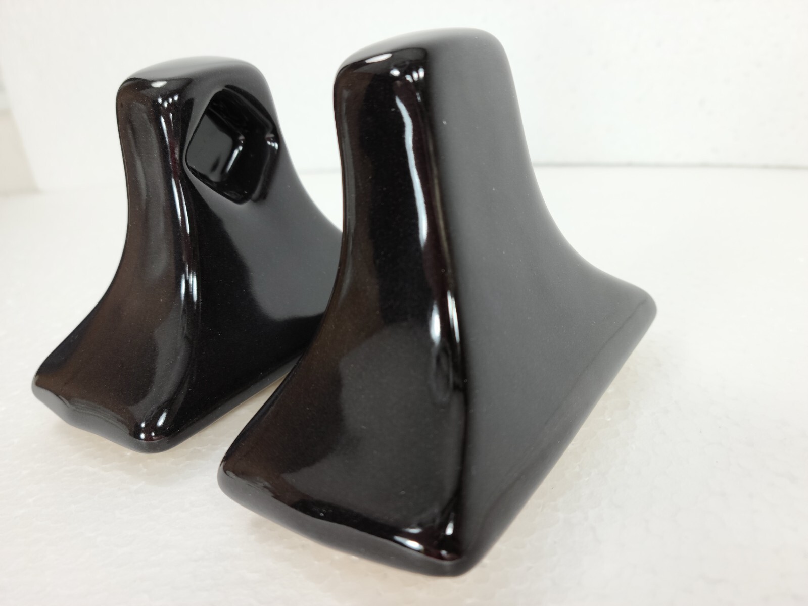 Black Ceramic Towel Bar Rod Rack Post Holder Brackets Mid Century Modern Retro