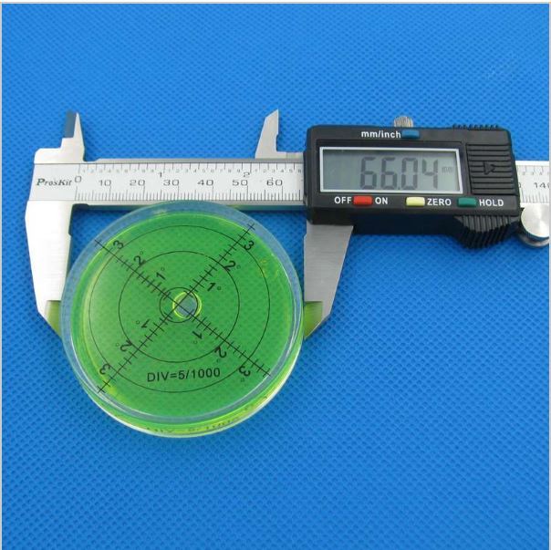66mm Large Spirit Bubble Level Degree Mark Surface Circular Measuring Bulls Eyes