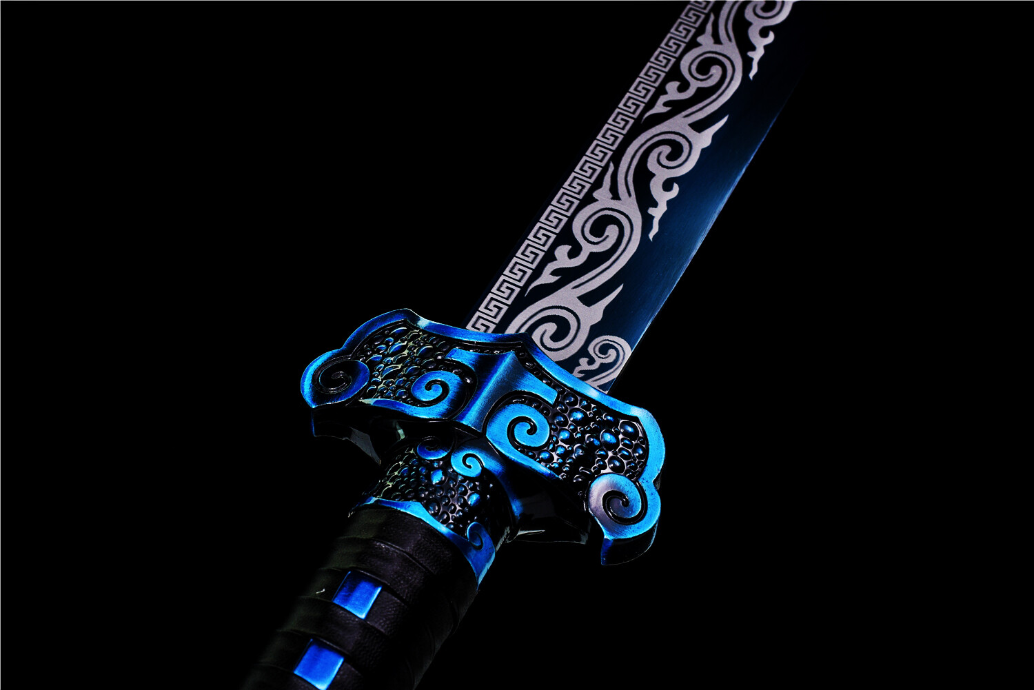 Sharp Blue Ninja Sword Straight Functional Broadsword Japanese Katana 1095Steel