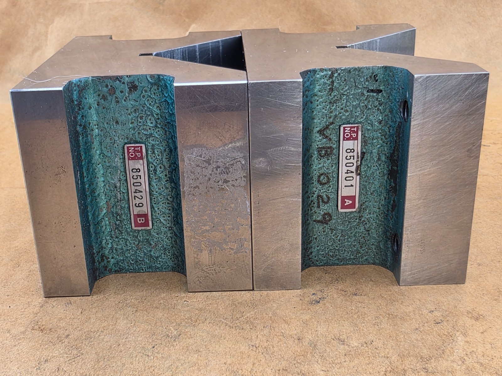 TWO USED TAFT PEIRCE V-BLOCKS MACHINIST TOOLING 4 X 3X 3