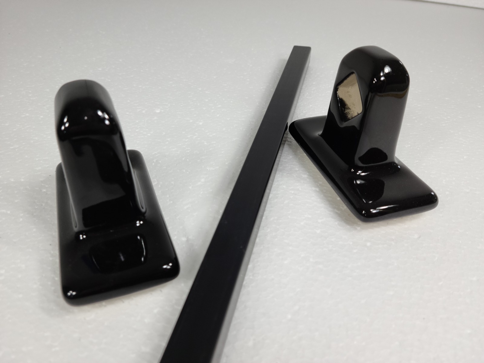 Black Ceramic Towel Bar Rod Rack Post Holder Brackets Tile In Mid Century Modern