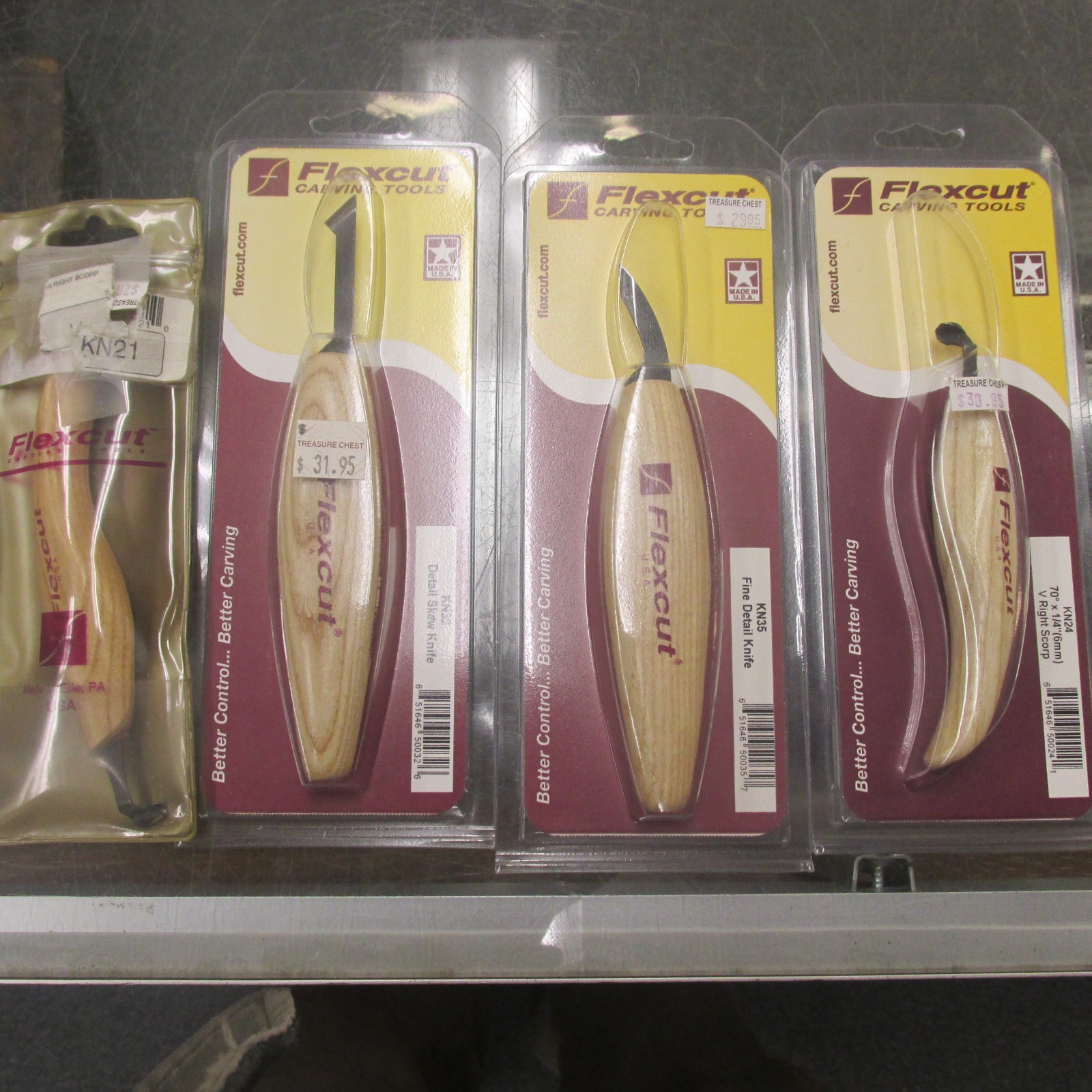 Flexcut Wood Carving Scorp Skew V right Scorp Knife K21 KN32 KN35 KN24 4 LOT