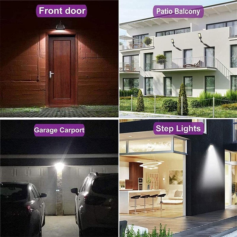 LED Solar Light Motion Sensor 3 Modes Flood Lamp Outdoor Street Wall Yard Garden