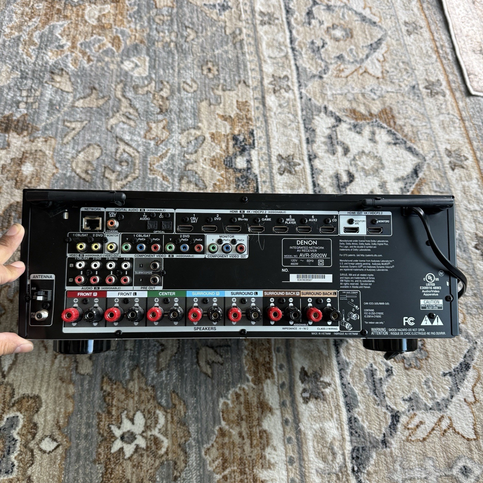 Denon AVR-S920W 7.2 Channel Network A/V Receiver NO REMOTE, Works! Spotify HDMI