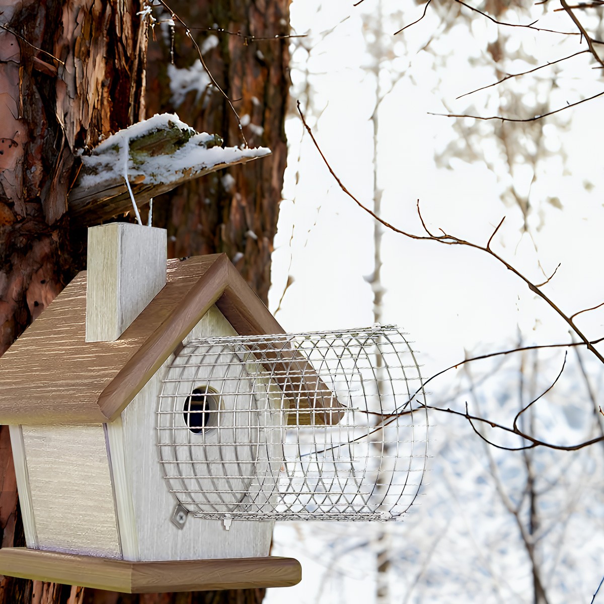 2Pcs Bluebird House Predator Guards Strong Metal Wire Birdhouse Entrance Protect