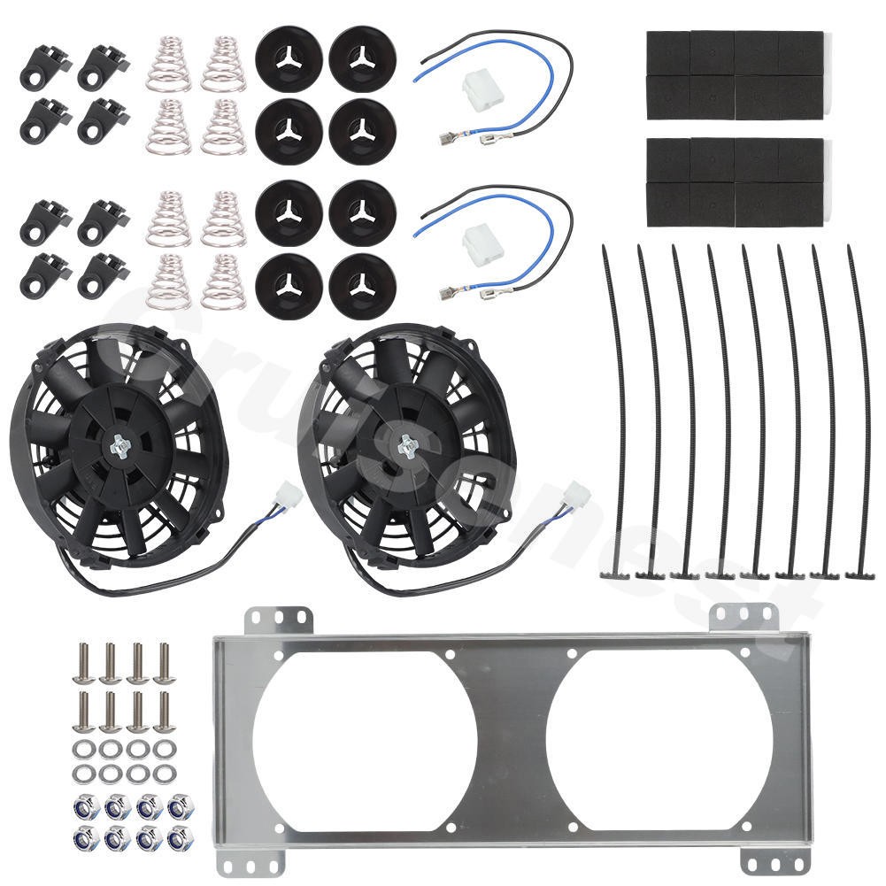 For Tru-Cool 40K Derale 9500 Huron Speed Silver Series 8'' Dual Fan & Shroud Kit
