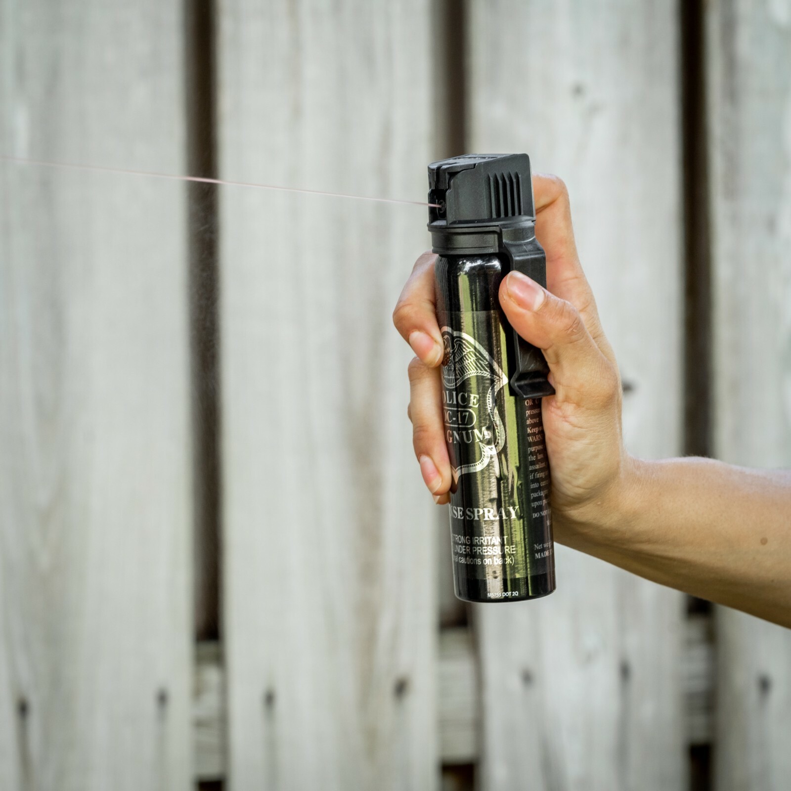 POLICE MAGNUM Pepper Spray Self Defense 5oz Flip Top Belt Clip Stream Security