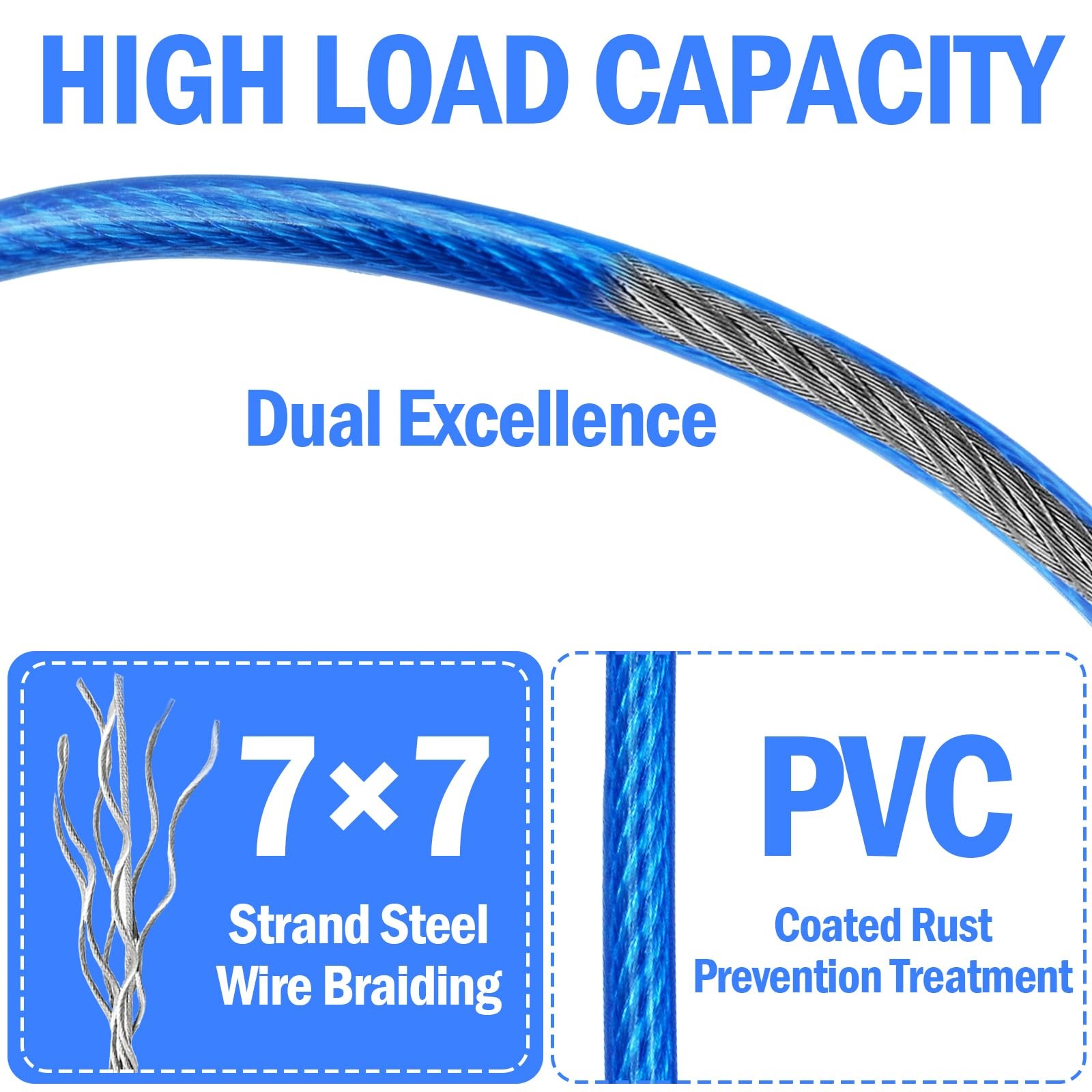 4FT （3/16 Inch） Steel Security Cable with Loops - Flexible Wire Rope Versatil...