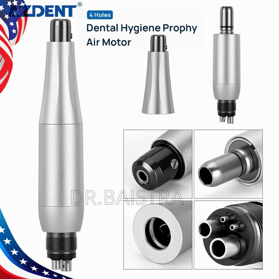 360° Swivel Dental Hygiene Prophy Handpiece Air Motor 4 Holes W/ 4:1 Nose cone