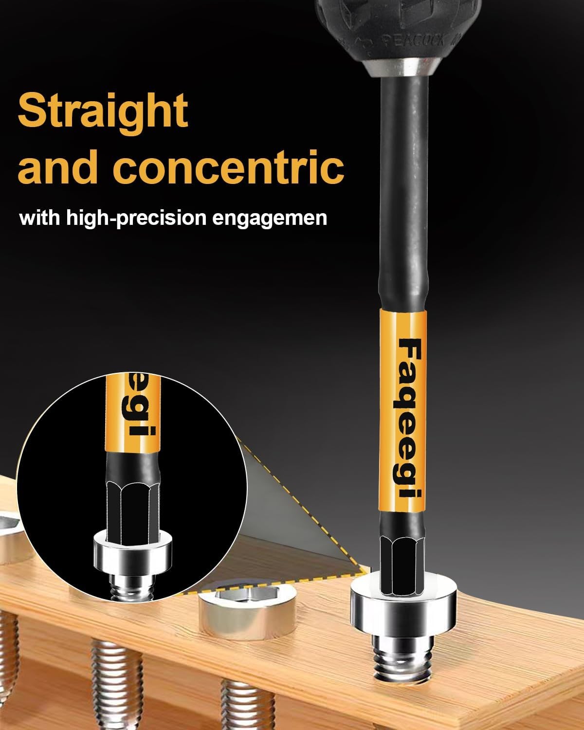 4-Inch Long Hex Bit Set 20PCS (Metric & SAE) Impact Allen Wrench/Key Drill Bit