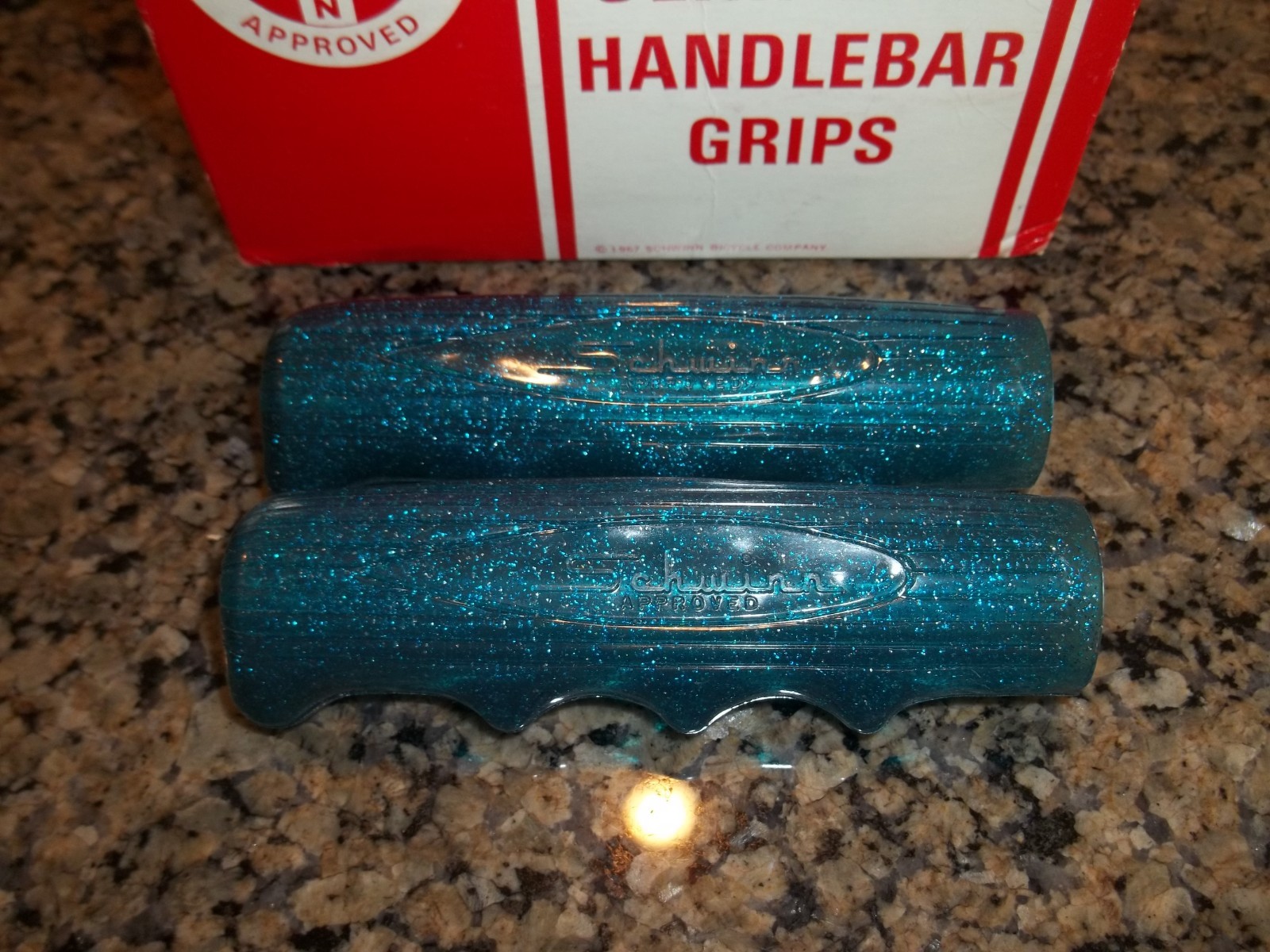 Schwinn Stingray NOS Blue glitter Bicycle Handlebar Grips Original full size