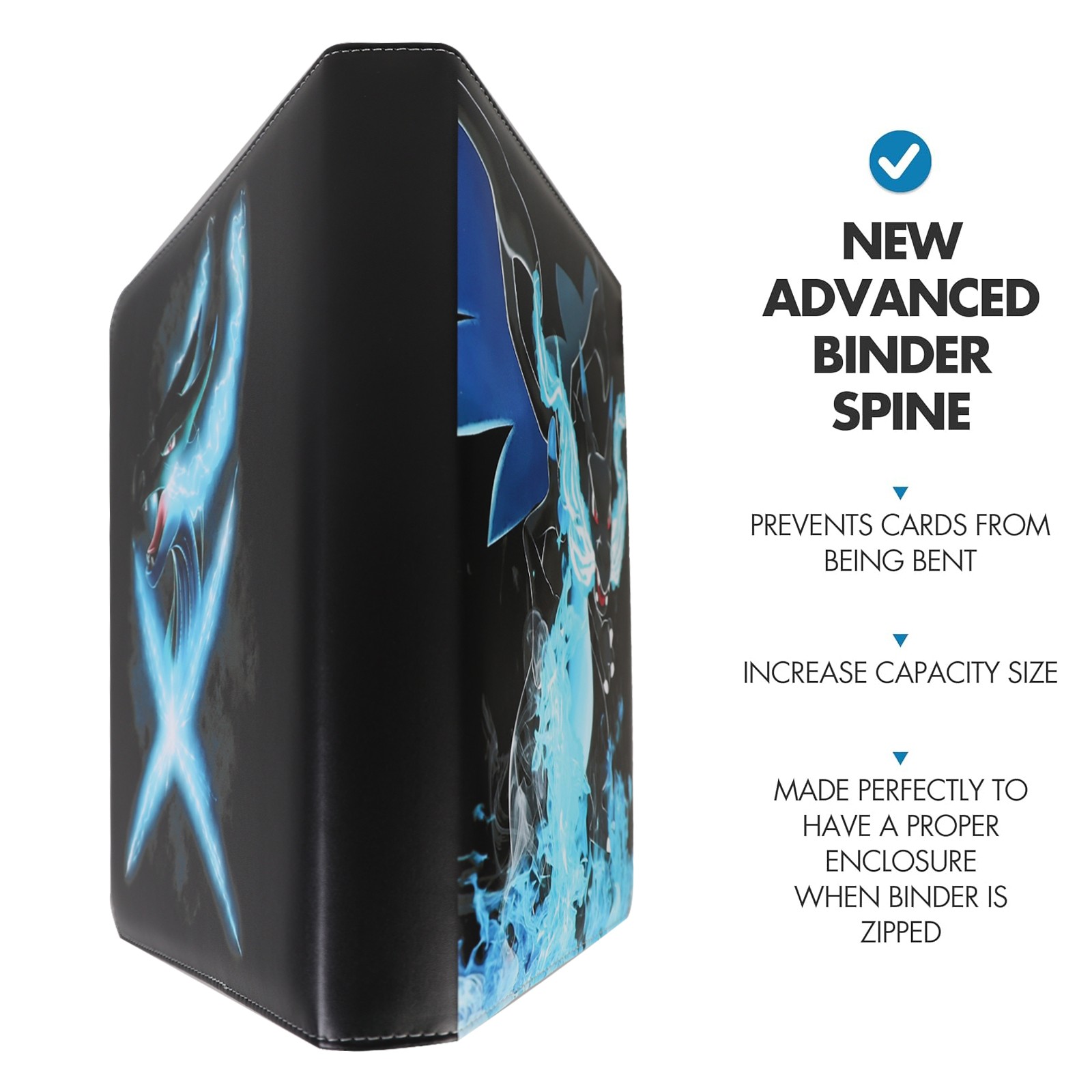 900 Card Pocket Binder 9 Pockets Trading Cards Album Folder - Super Charizard X