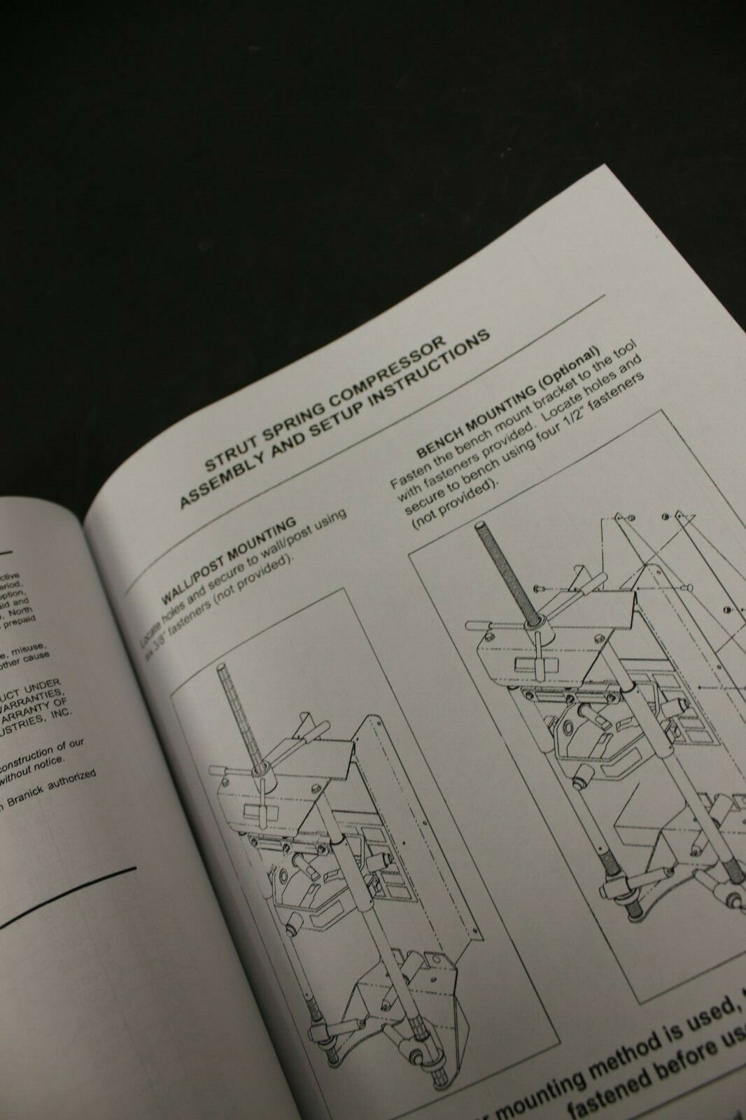 Branick 7200 Strut Spring Compressor Installation, Operation, & Repair Manual