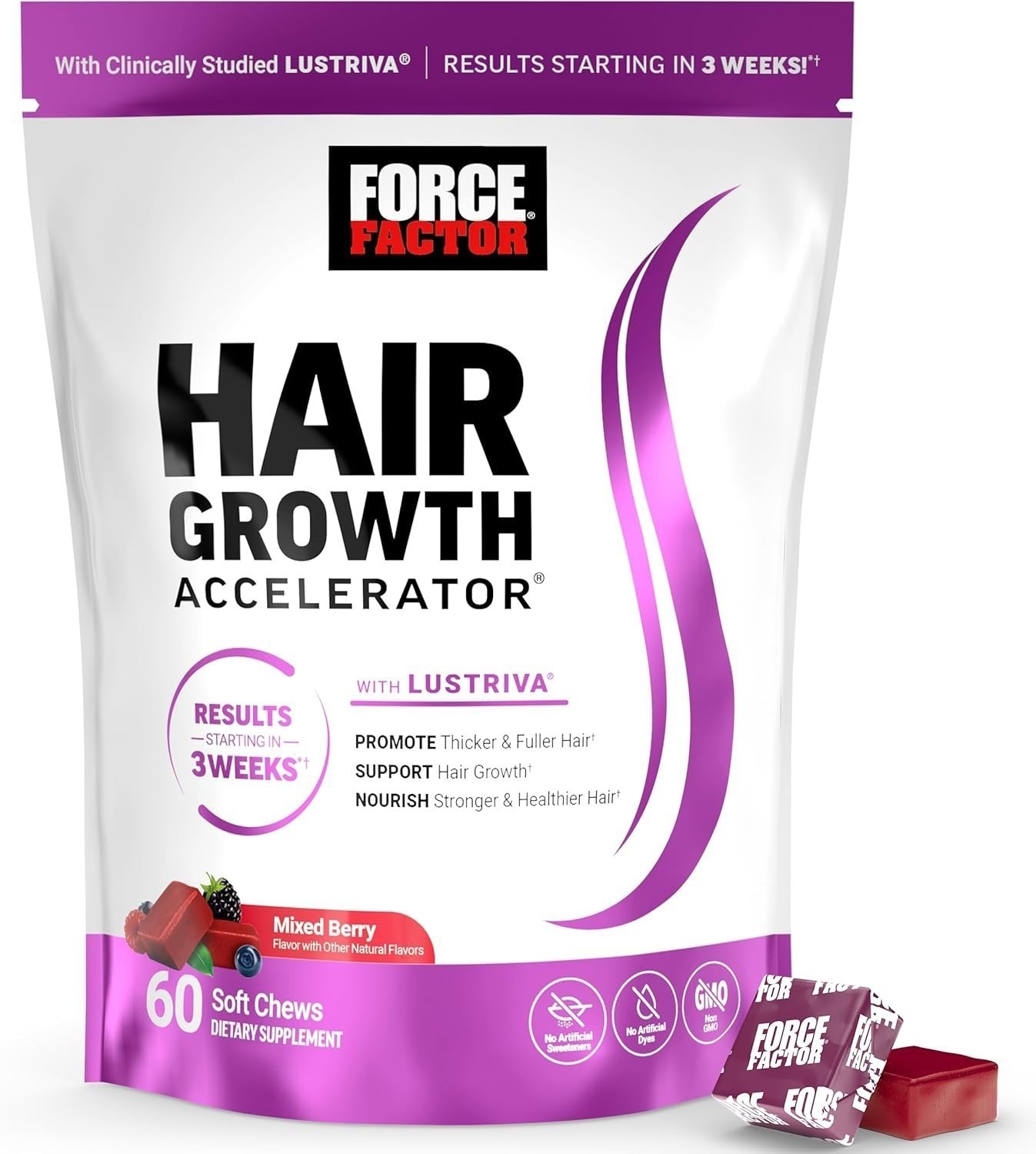 Hair Growth Accelerator Soft Chews, Hair Growth Vitamins for Women and Men-