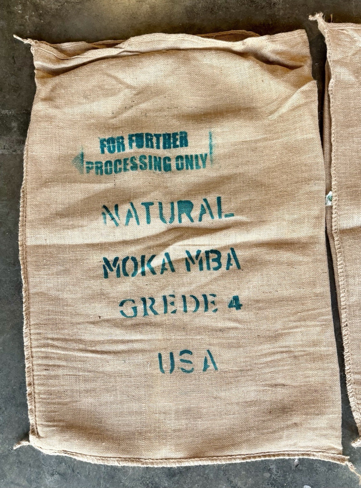 Assorted Burlap Jute Coffee Bean Bags Sacks-Lot Of (3) *See Pics/Description