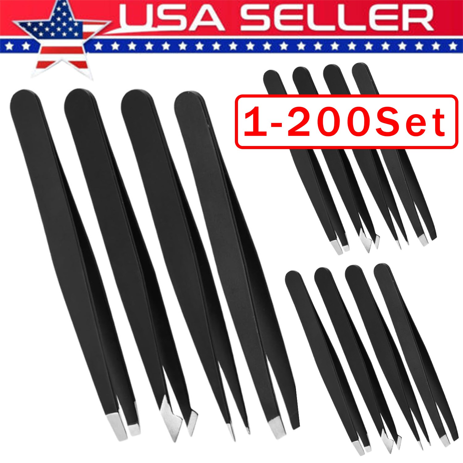 Eyebrow Tweezers Eyebrow Clip 4Piece Hair Beauty Pluckers Stainless Steel