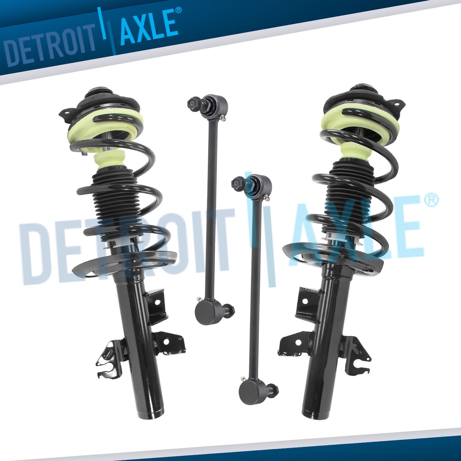 Front Struts w/ Coil Spring Assembly Sway Bar Links for 2015 - 2017 Chrysler 200