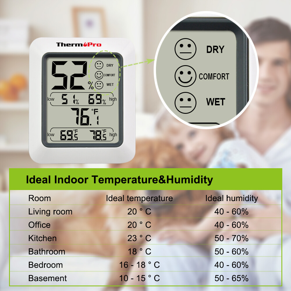 2PCS LCD Digital Indoor Thermometers Hygrometer Room Temperature Humidity Meter