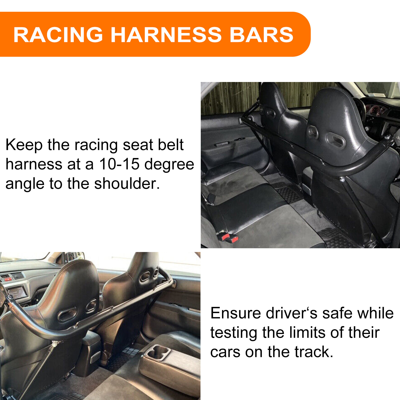 49" Stainless Steel Racing Safety Seat Belt Chassis Roll Harness Bar Rod Kit