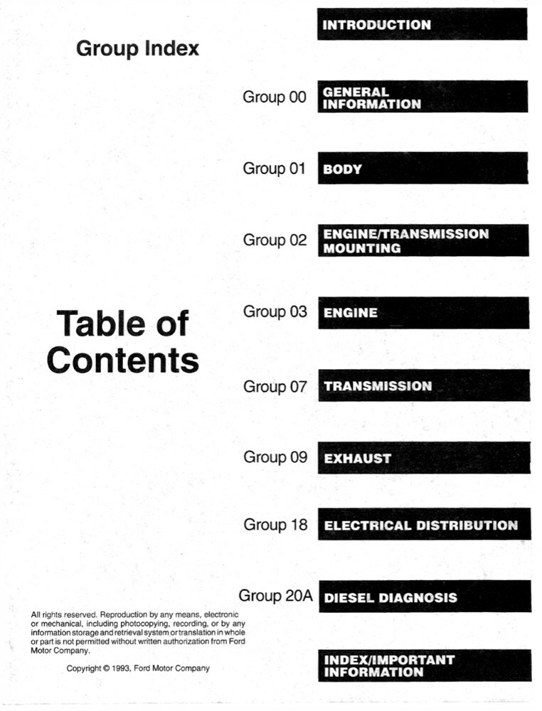 1993 Ford Truck 7.3L IDI Turbo Diesel Engine Service Repair Manual Supplement