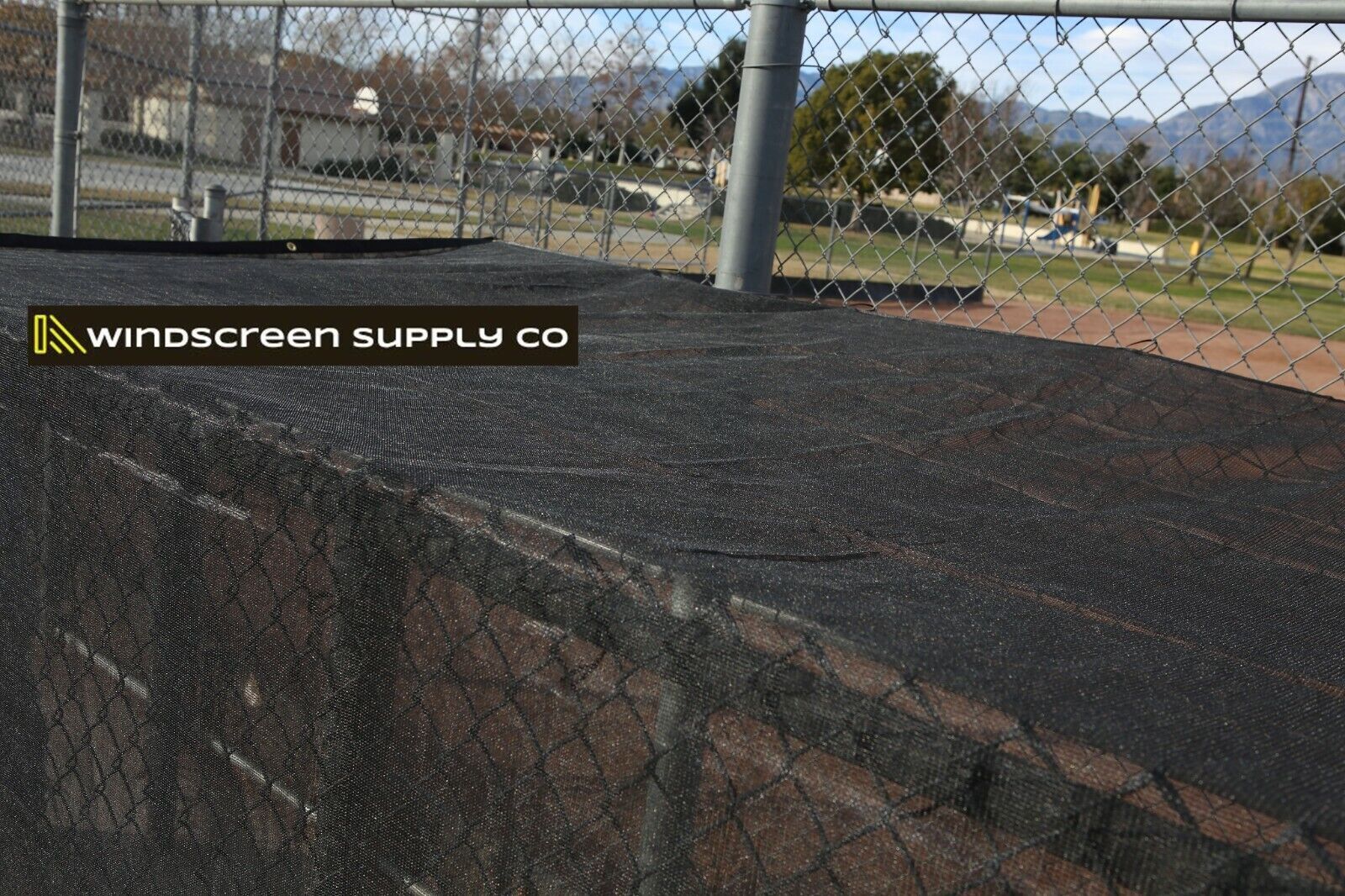 WindscreenSupplyCo Heavy Duty Mesh Tarp Sun Shade, Cover, 60-70% Blockage Black