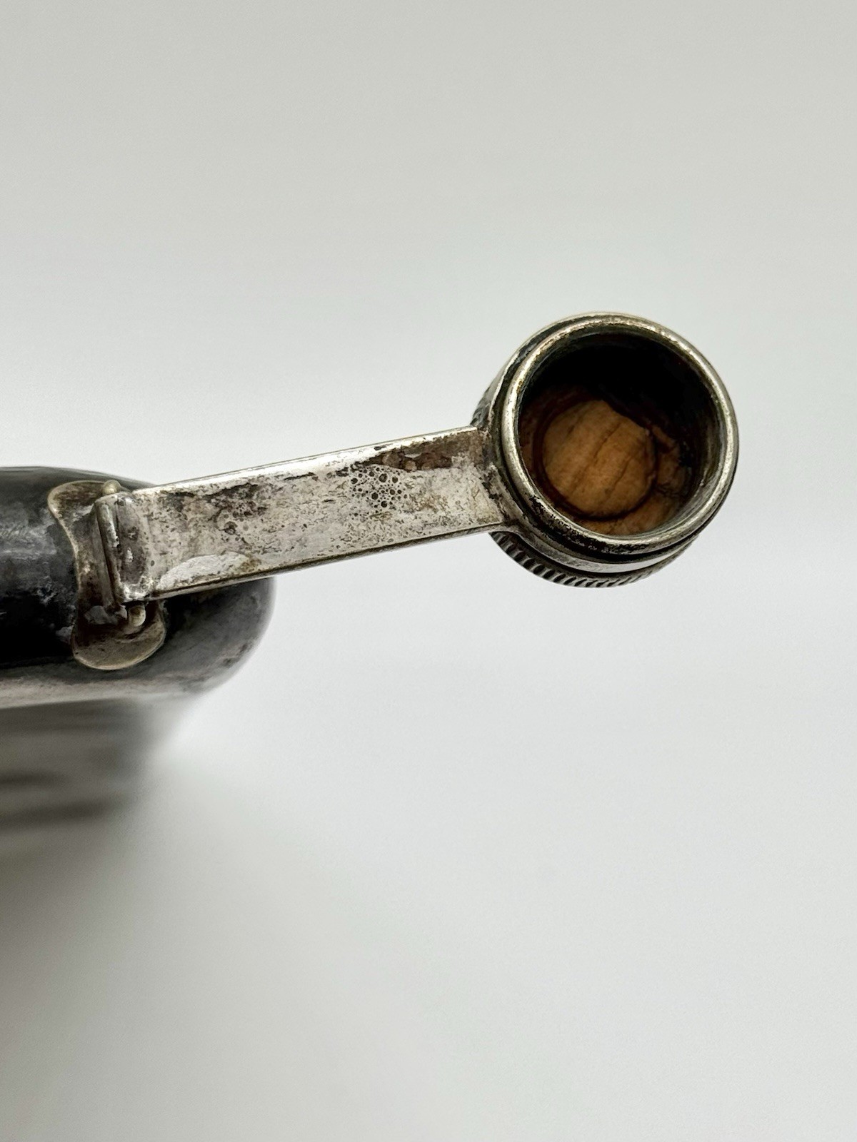 Antique E & J Bass Silver Plated Hammered Hip Flask Art Deco