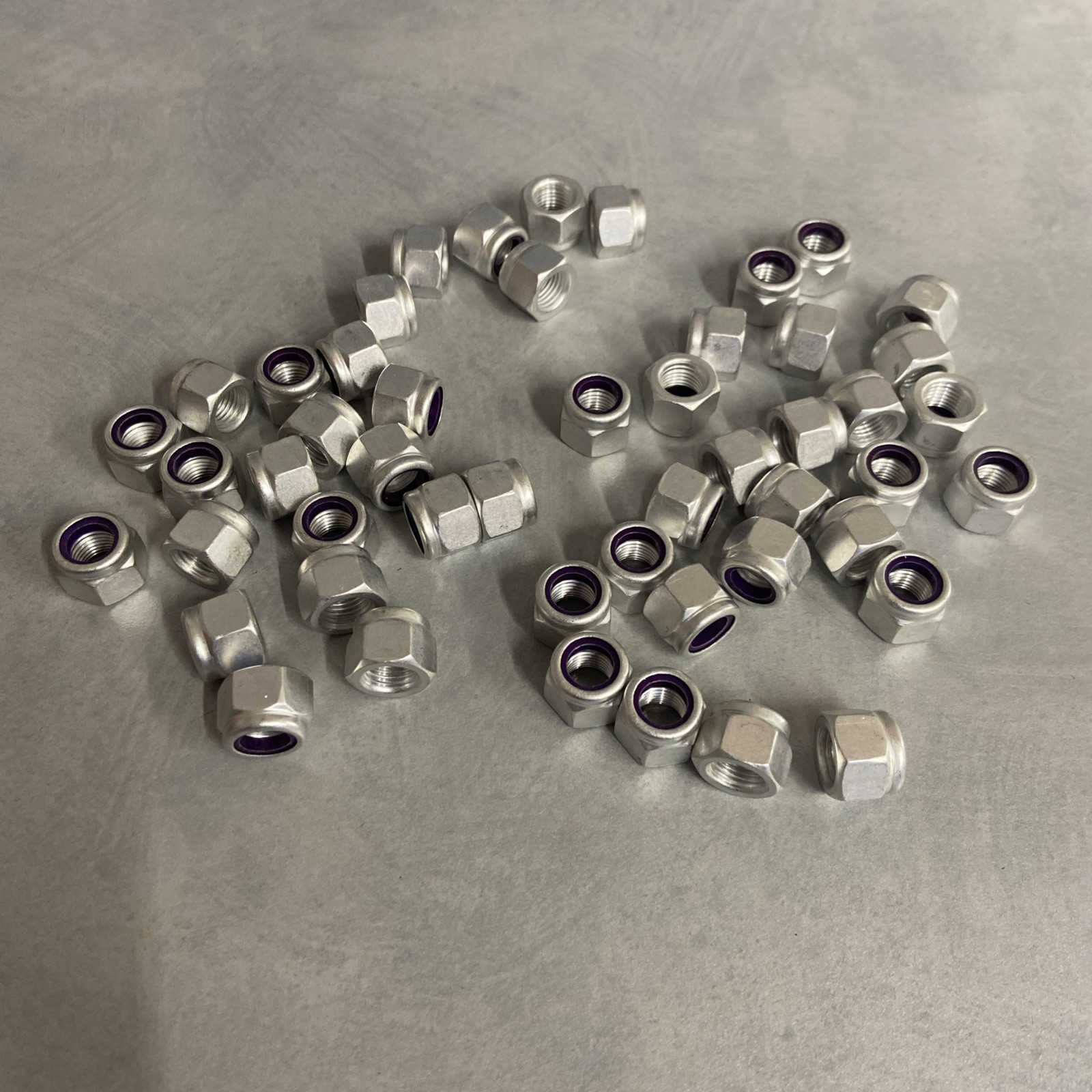 Aluminum Nylon Insert Locknuts- 3/8"-24 Full Height- Lot of 50 (Micro Sprint)