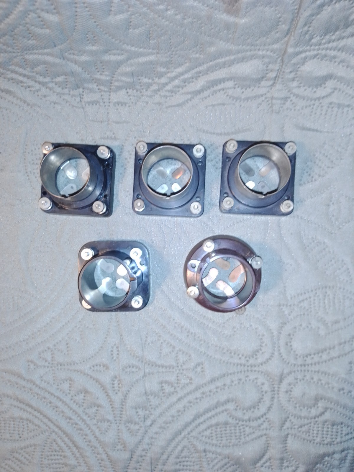 (5) 4-PIN BAYONET SURFACE MOUNT TUBE SOCKETS f/ 01A TUBES / TRF RADIO RECEIVER