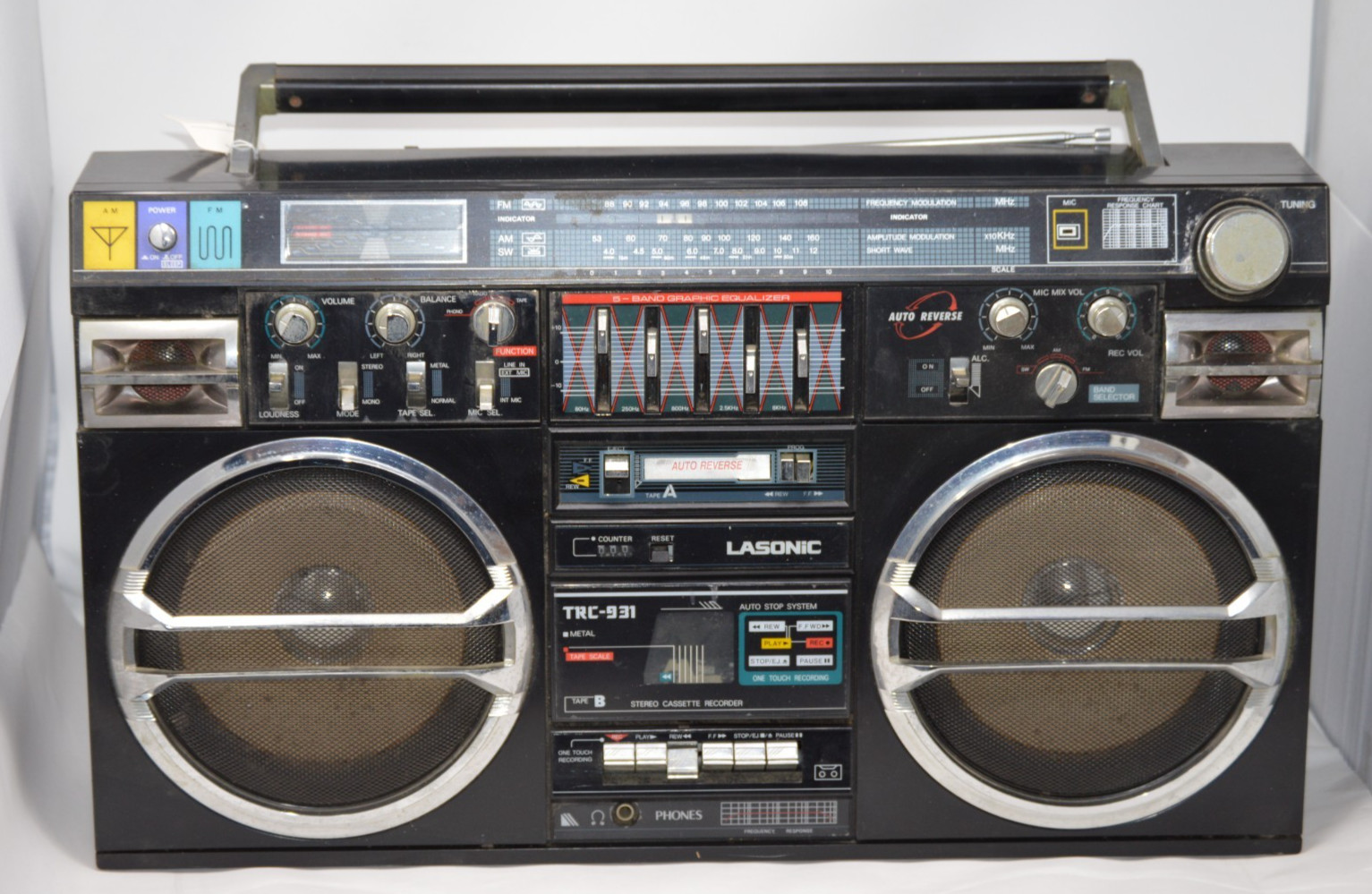 Vintage Lasonic TRC-931 Boom Box Ghetto Blaster Working Condition. Needs Retorat