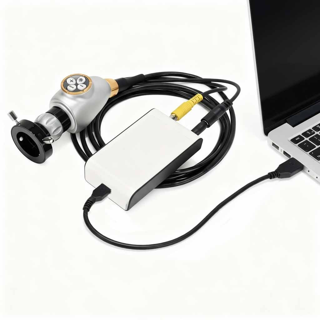 Portable Endoscopy Camera with USB and Light source for Vet Ent Rigid Endoscope
