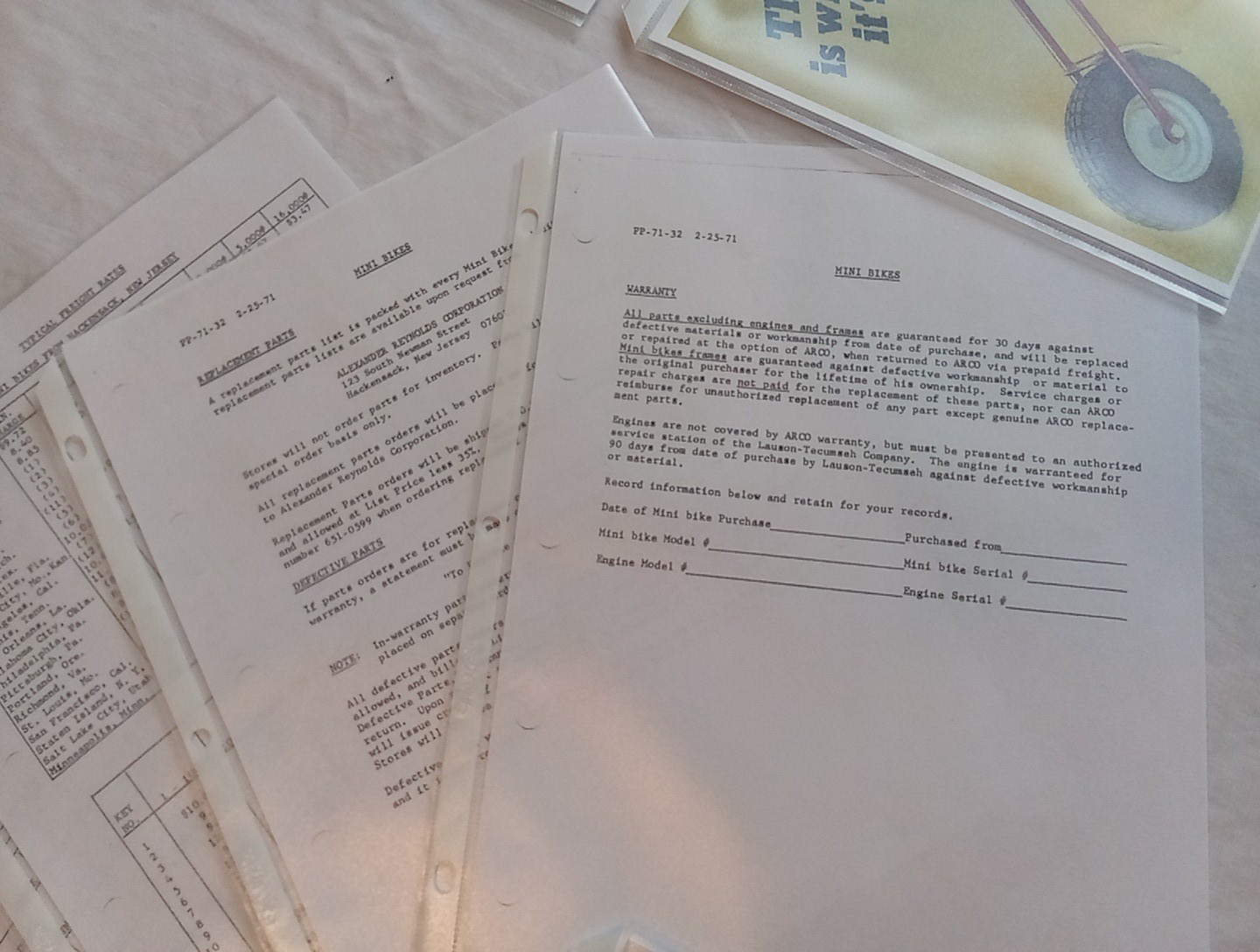 Vintage Alexander Reynolds Corp ARCO Mini Bike 16 Page Sales Brochure Reprint