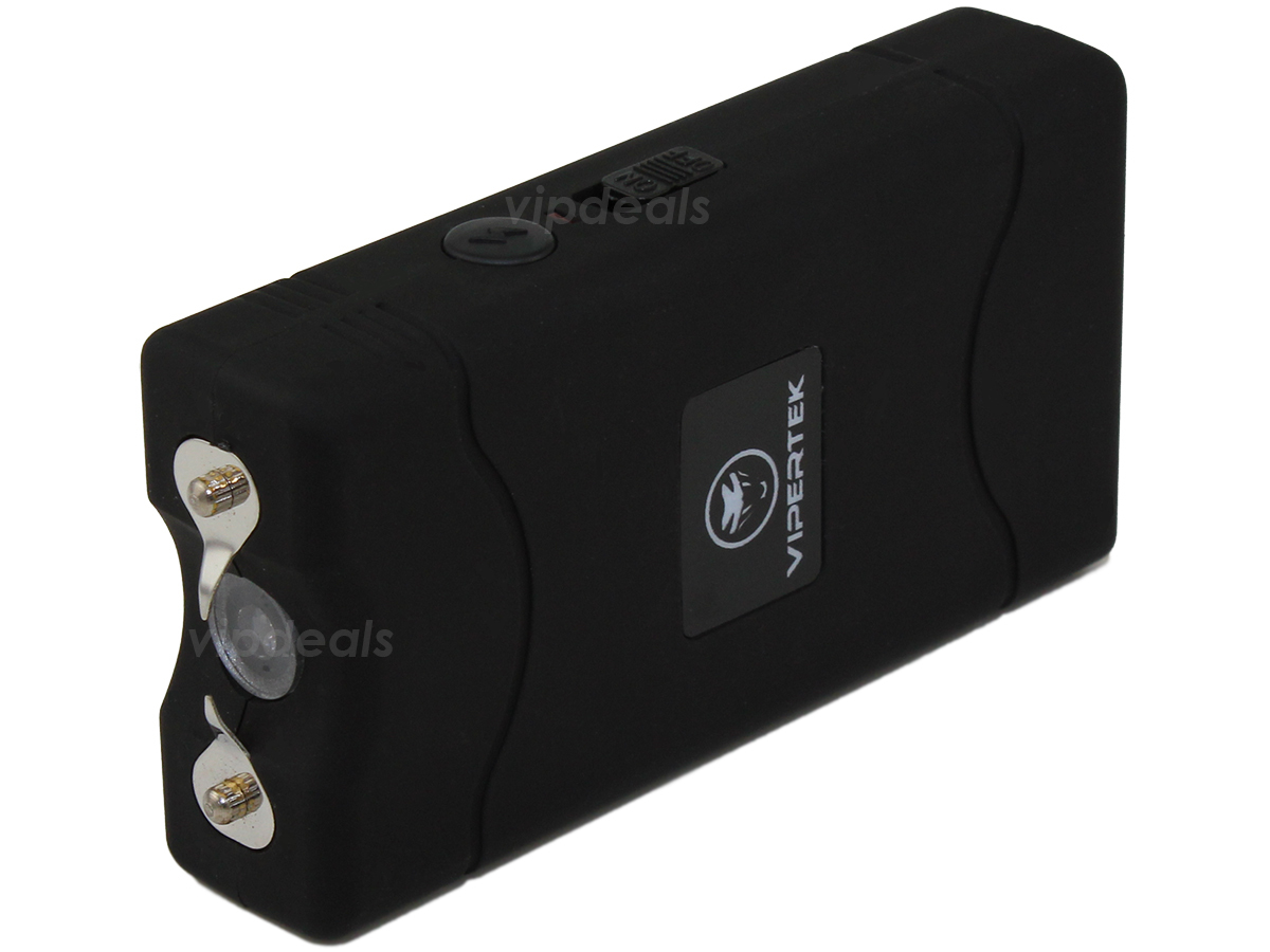 VIPERTEK Stun Gun Mini BLACK VTS-880 335 BV Rechargeable LED Flashlight
