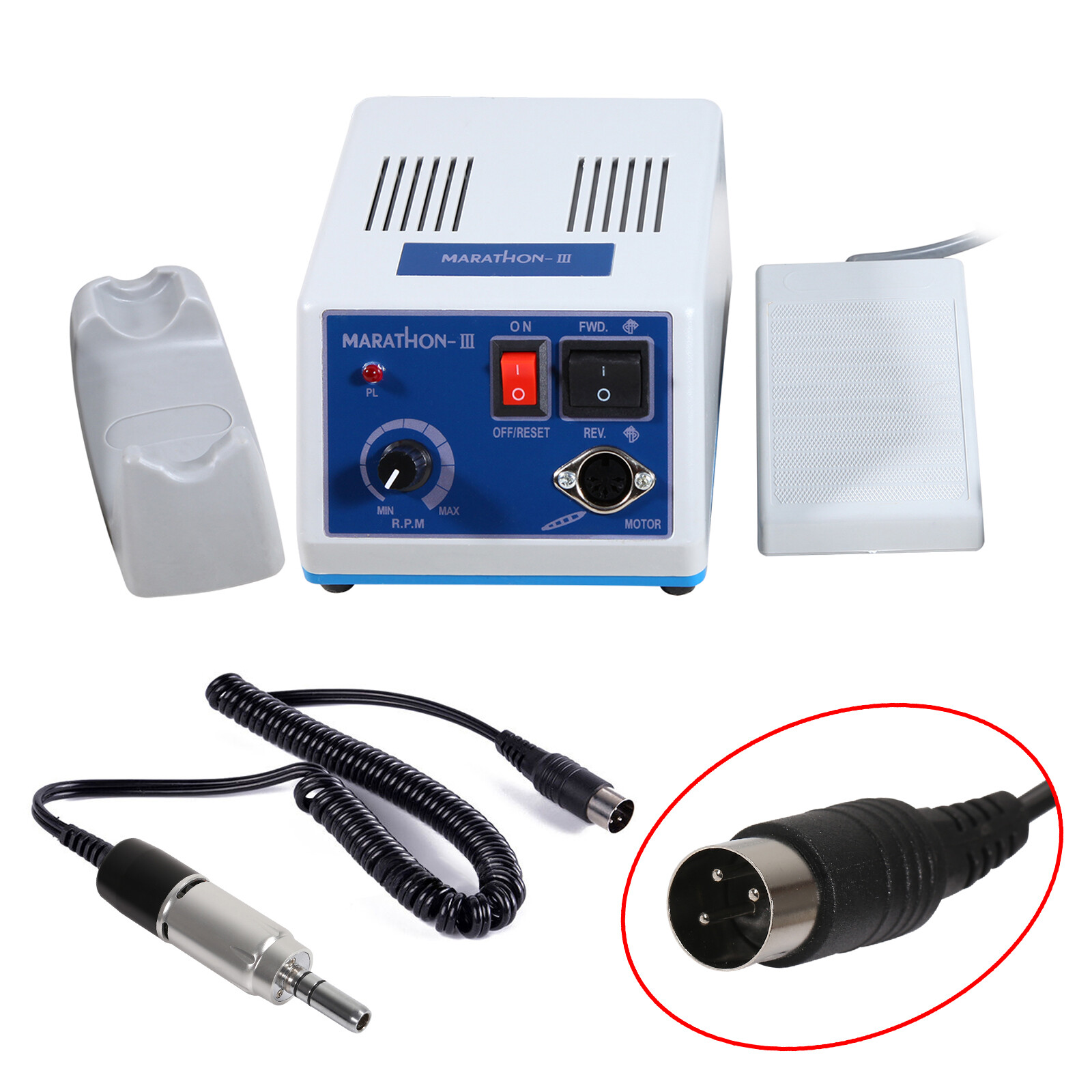 Dental Lab Marathon Electric Micromotor Polishing Unit + 35K rpm Motor Handpiece