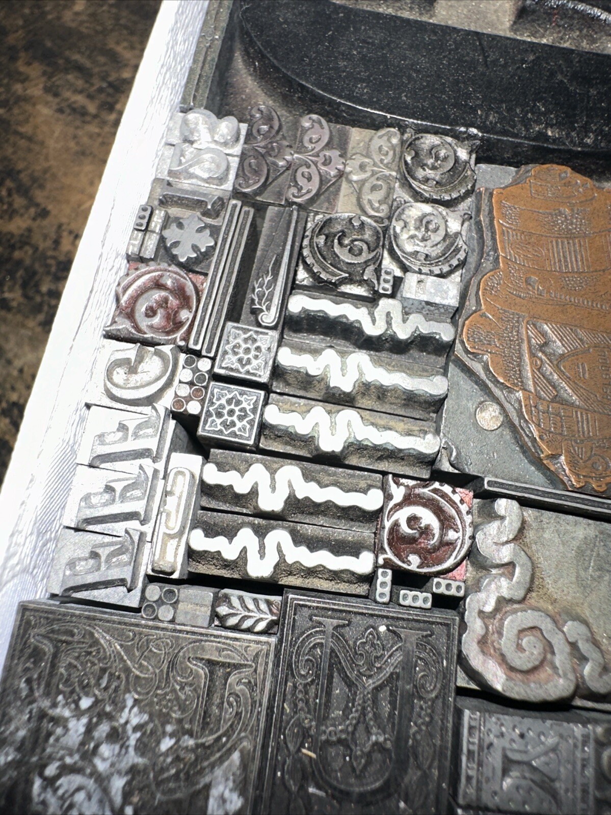 Printing Blocks Lead Ornamentals Borders Dingbats. Beautiful Variety!! #QQ