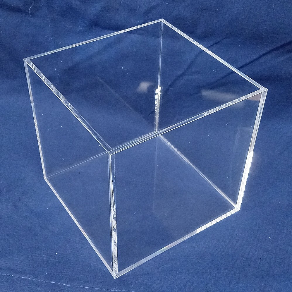 Clear Acrylic 5-Sided Cube 3" x 3" x 3" - Open One Side - FREE SHIPPING