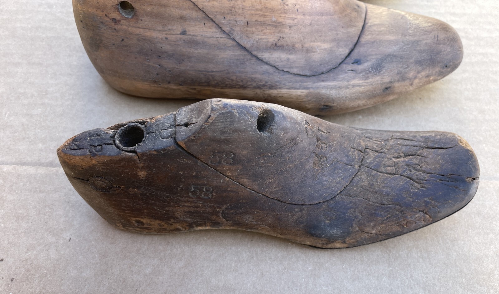 OUTSTANDING Lot of (7) Antique Wood Adult SHOE LASTS Forms Cobbler Molds