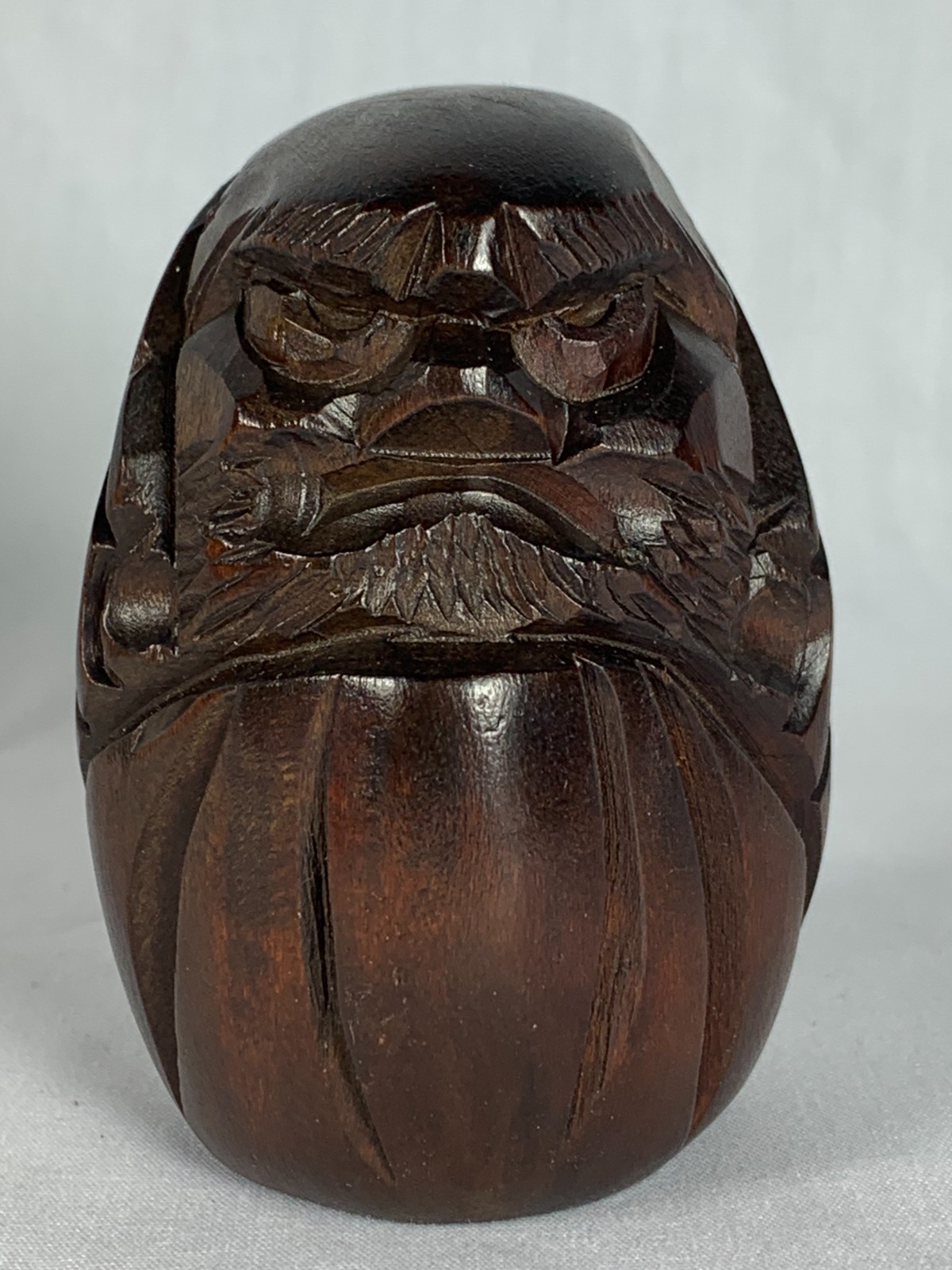 Daruma Figurine Vintage Japanese Hand Carved Wood from Mount Daruma